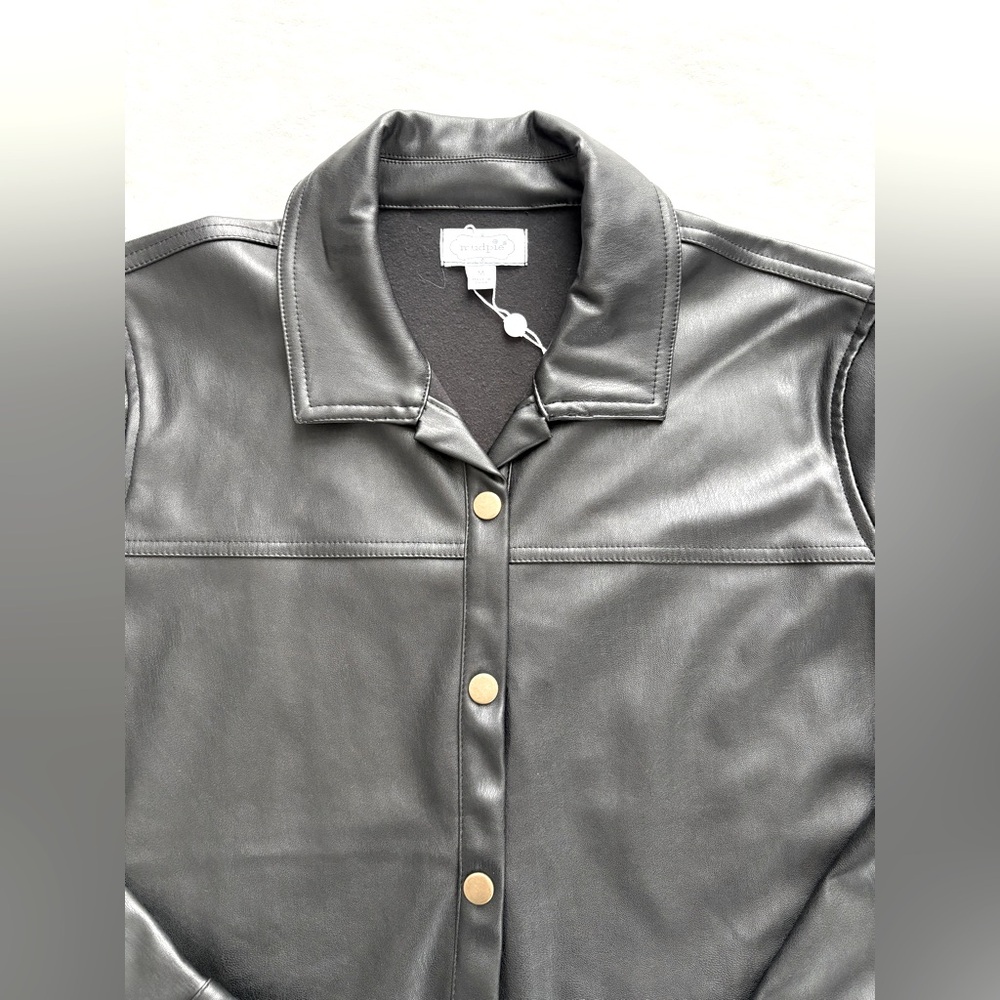 NWT - Mudpie Salem Vegan Leather Shacket.  Size Medium. - Picture 6 of 16